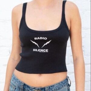 Brandy Melville Black 'Radio Silence' Tank Top